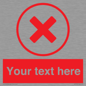 Custom red background, red cross in circle sign